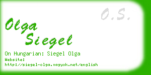 olga siegel business card